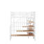 Lit mezzanine double en métal avec escalier, table et tablettes de rangement-1182197085