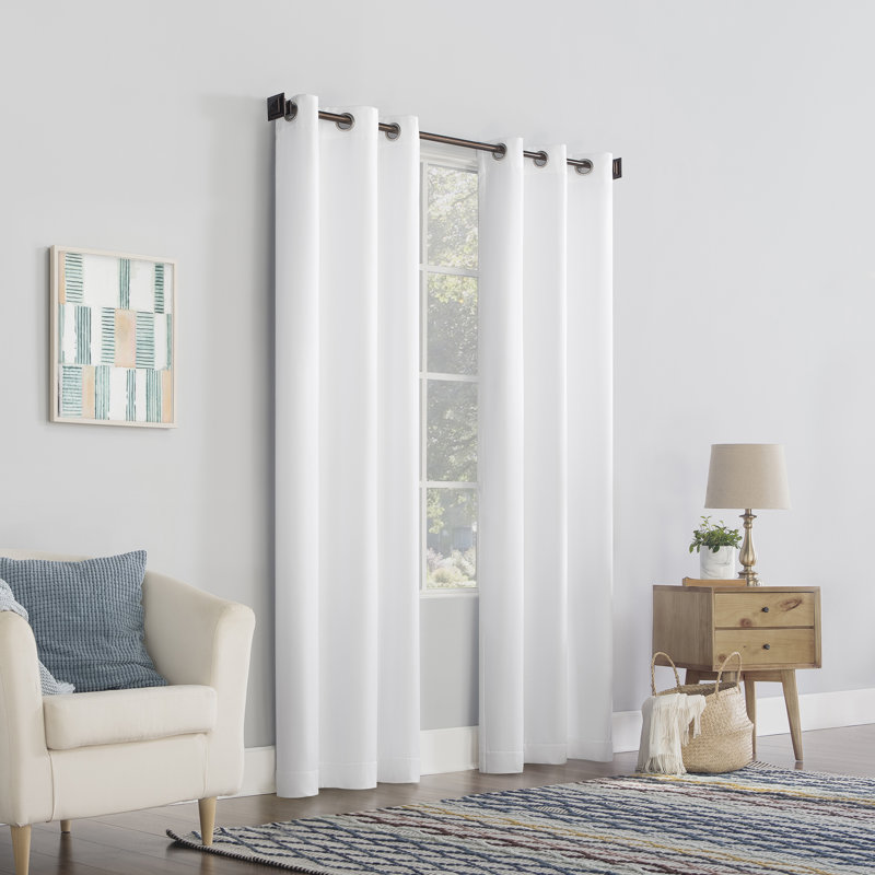 Panneau de rideau obscurcissant avec œillets Coel, Blanc, l 40 po x L 63 po