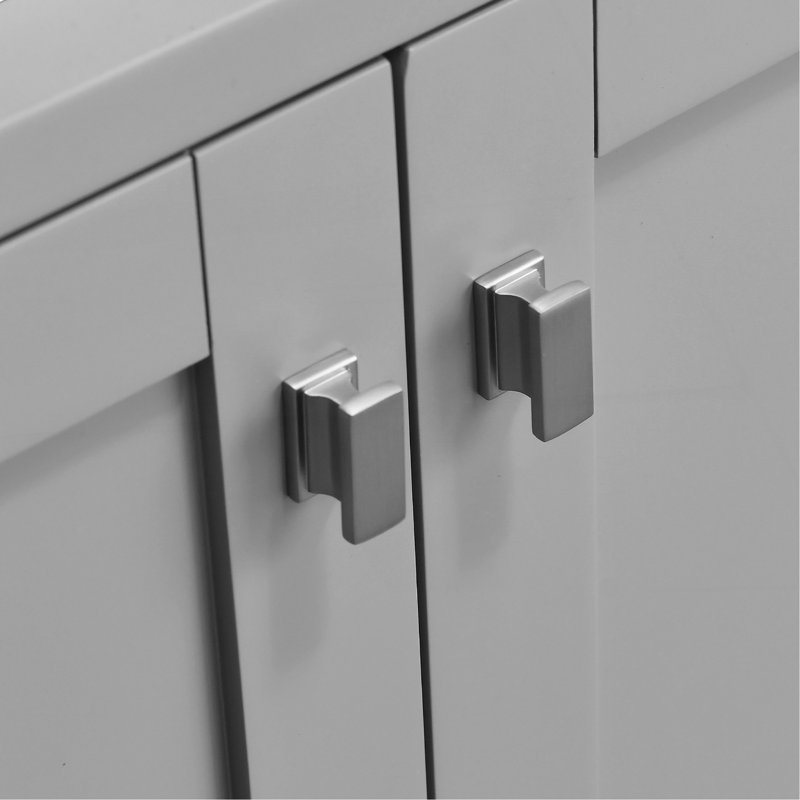 Meuble-lavabo autoportant avec cadre double en bois massif 84 po, Gris, 84"