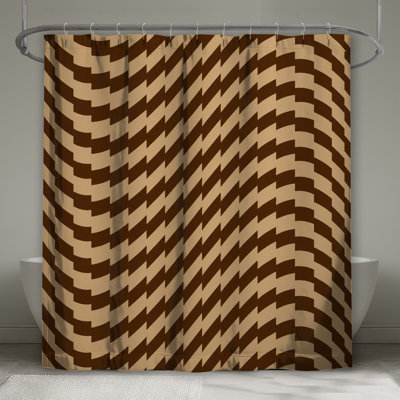 Rideaux de douche Wavy Brown Beige