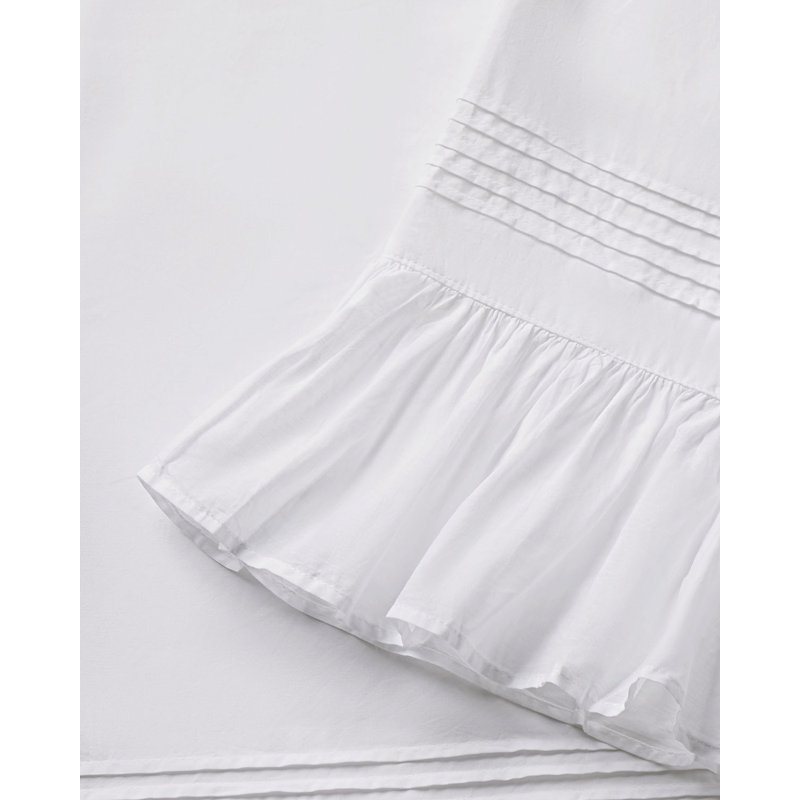Margaret 100% Cotton Percale Ruffle Pillowcase, King