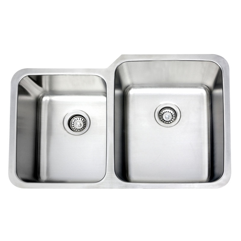 32" L x 21" W Double Undermount Kitchen Sink
