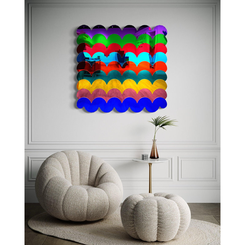Rainbow Squiggle miroir en acrylique - décoration murale Pop Art