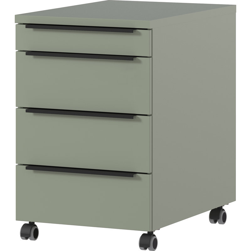 Mastandrea 63cm Wide 4 -Drawer Mobile File Cabinet, Taupe green