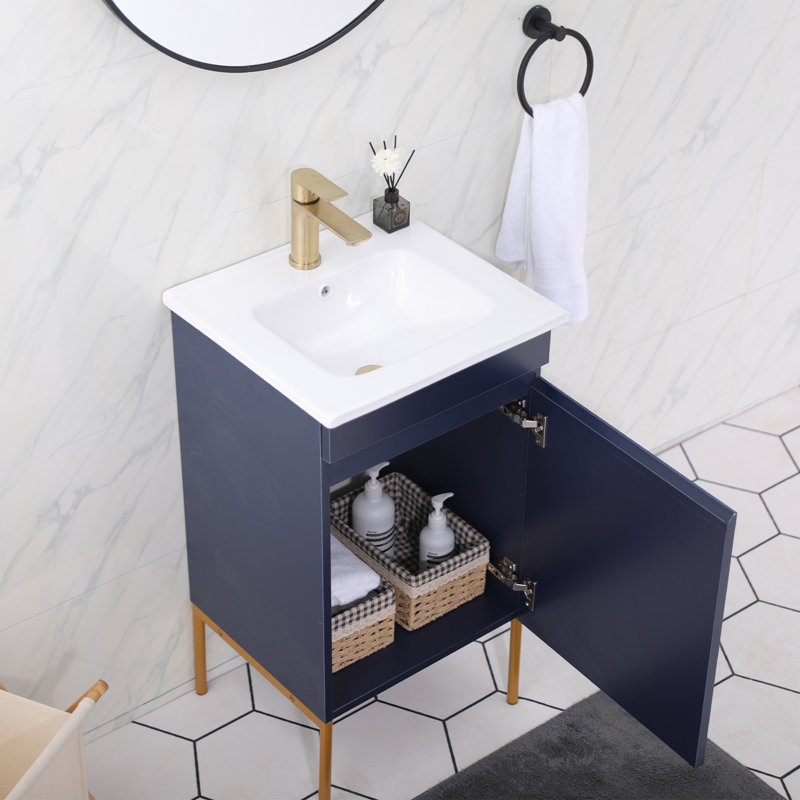 Ensemble de meuble-lavabo simple 18 po bleu