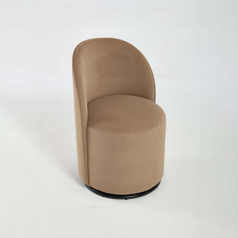 Chaise pivotante en velours 360 degrés, Brun
