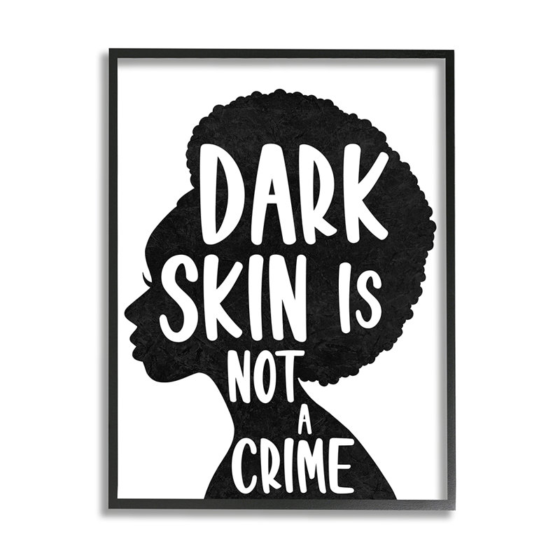 «Dark Skin is No Crime» par Marcus Prime - impression d'art graphique, H 20 po x l 16 po x 1,5 po, Toile tendue