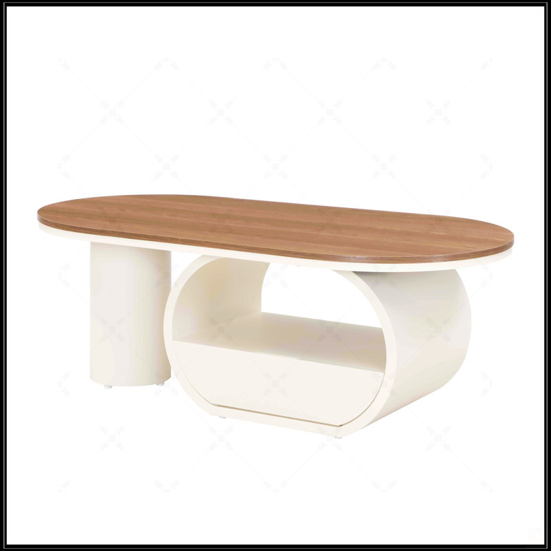 Table basse Luxury, Brun, Blanc, Bois