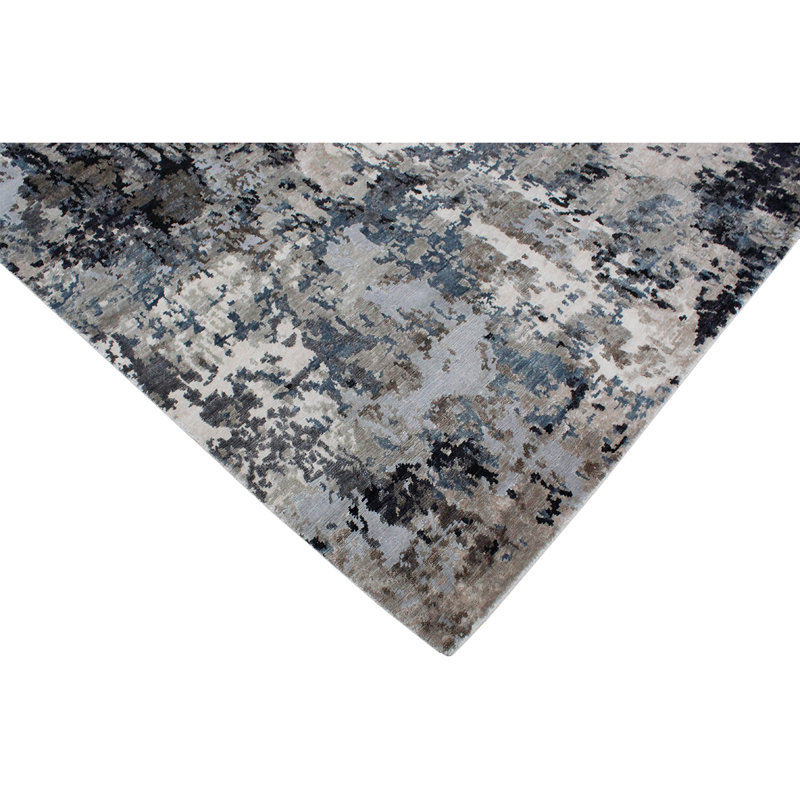 Abstract Area Rug in Gray, Rectangle 10' x 14'