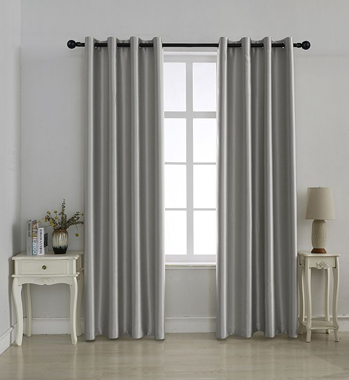 Rideau simple obscurcissant avec œillets Grommet, Gris, L 52 po x L 95 po