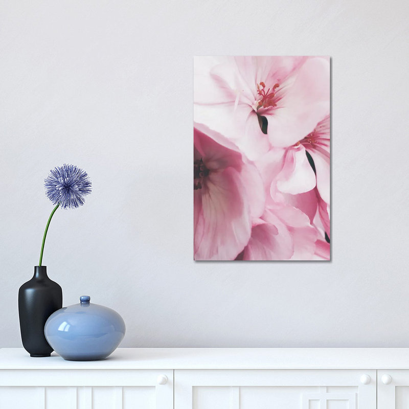 Pink Flowers 1 Piece Wrapped Canvas Wall Art, 45.72cm H x 30.48cm W x 1.91cm D