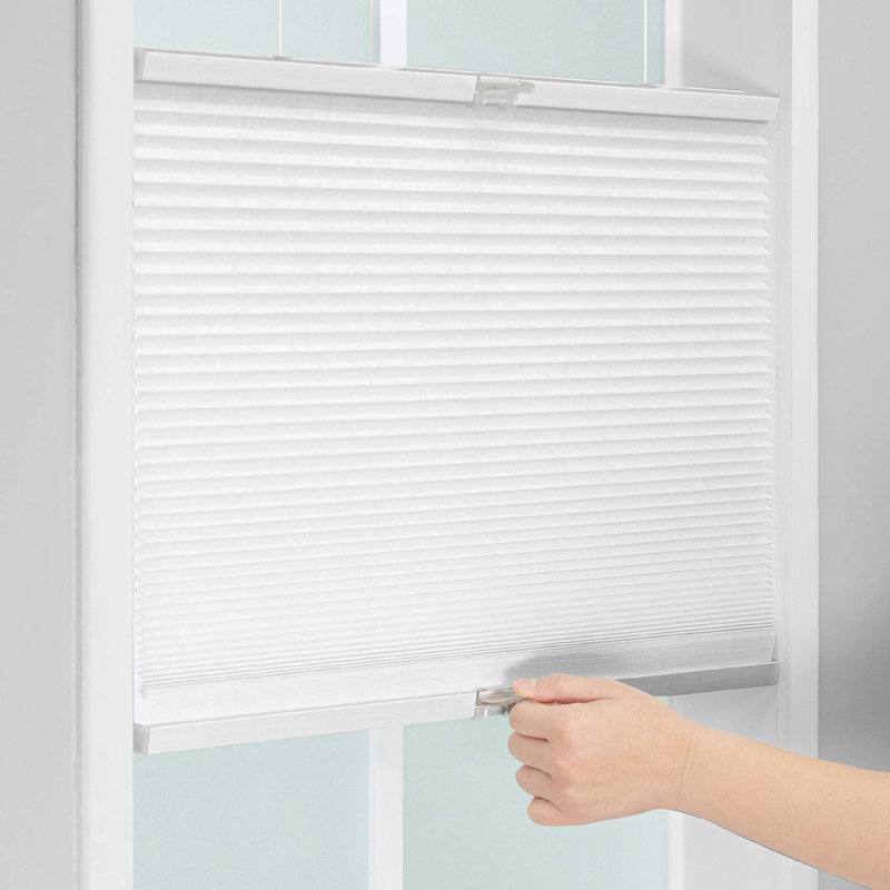 Ajanai EcoHome 1.5 inch Cordless Semi-Sheer Light Filtering Top Down Bottom Up Cellular Shade, White, 40"W x 72"L
