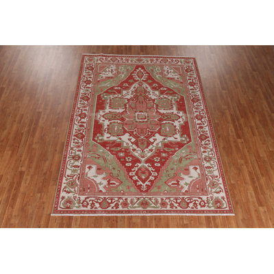 One-of-a-Kind Rectangle 7'0" X 9'9" New Age Wool Area Rug in Red