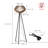 Nordic Tripod Floor Lamp With Wooden Slatted Shade – Rustic Standing Light With Black Metal Legs