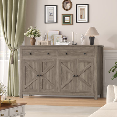 Zosia 55.1" Modern Sideboard Buffet, Credenza Storage Cabinets, Adjustable Shelves