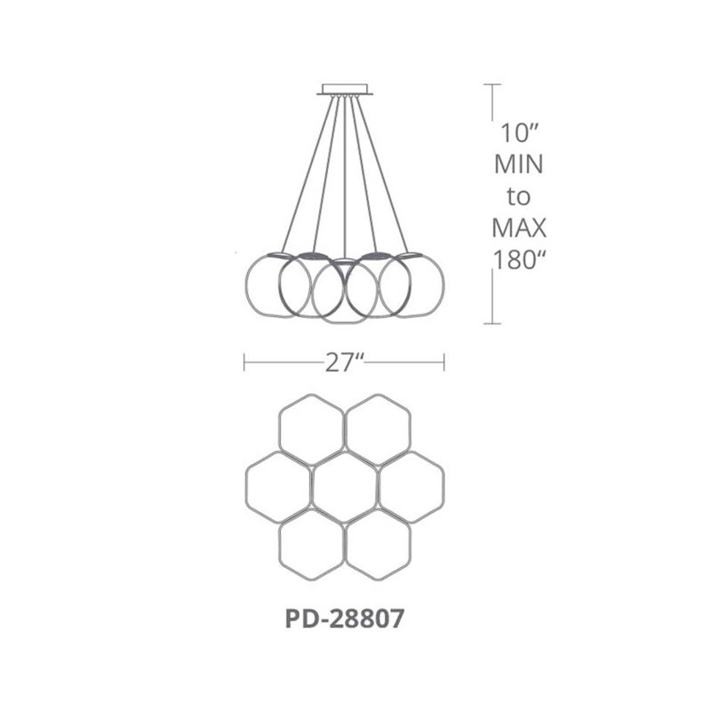 Cosmic 7 - Light Dimmable Globe Chandelier