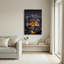 «Cargo Ship and Port Cranes at Industrial Harbor at Night», art mural sur toile-133214456