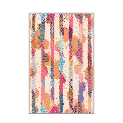Stylish Woven Carpet (4.6 x 7.2 Feet), 100% Polyester, 0.4 in Pile Height | Antibacterial, Non-Slip Underside, Machine Washable | 3D Digital Print Design | Perfect for Living Room, Bedroom, & Dining Areas