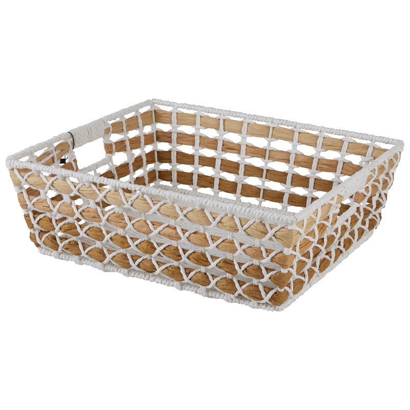 Large Shelf Woven Tote, 4.9" H x 14.96" W x 12.99" D