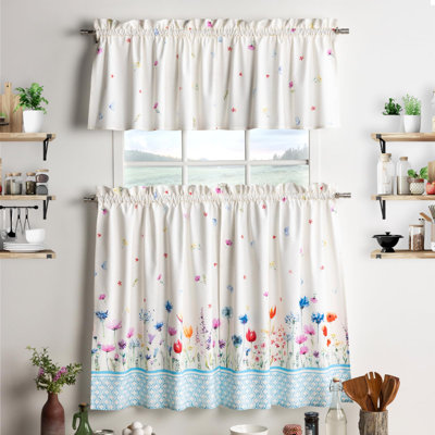 Ensemble de rideaux de cuisine 100% coton Maison d 'Hermine