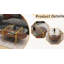 Table basse ovale en verre de forme moderne, format 41 po x l 21 po x H 17 po, pour le salon, structure à double couche avec fonction de rangement, verre transparent et panneau de fibres à densité moyenne brun café-987512927