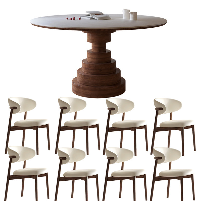 High-End rock plate round  diningTable, 29.5"H x 51.2"L x 51.2"W