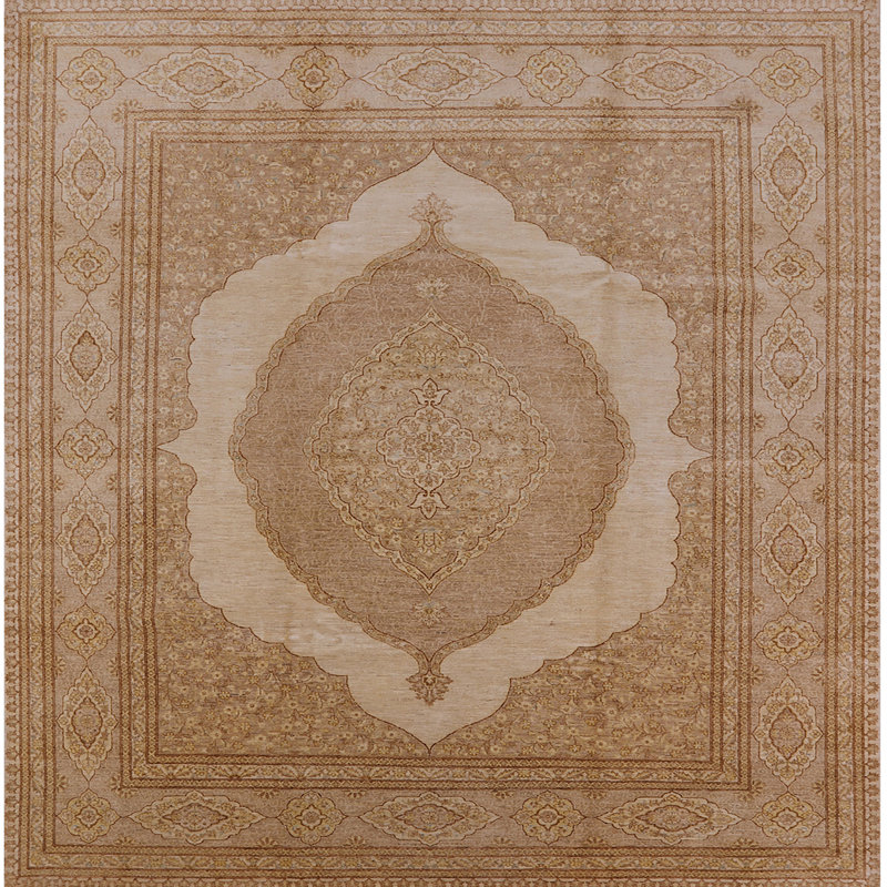 Tapis oriental beige, Carré 6 pi