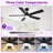 Modern 52" Ceiling Fan with Light and 5 Blades-109078894