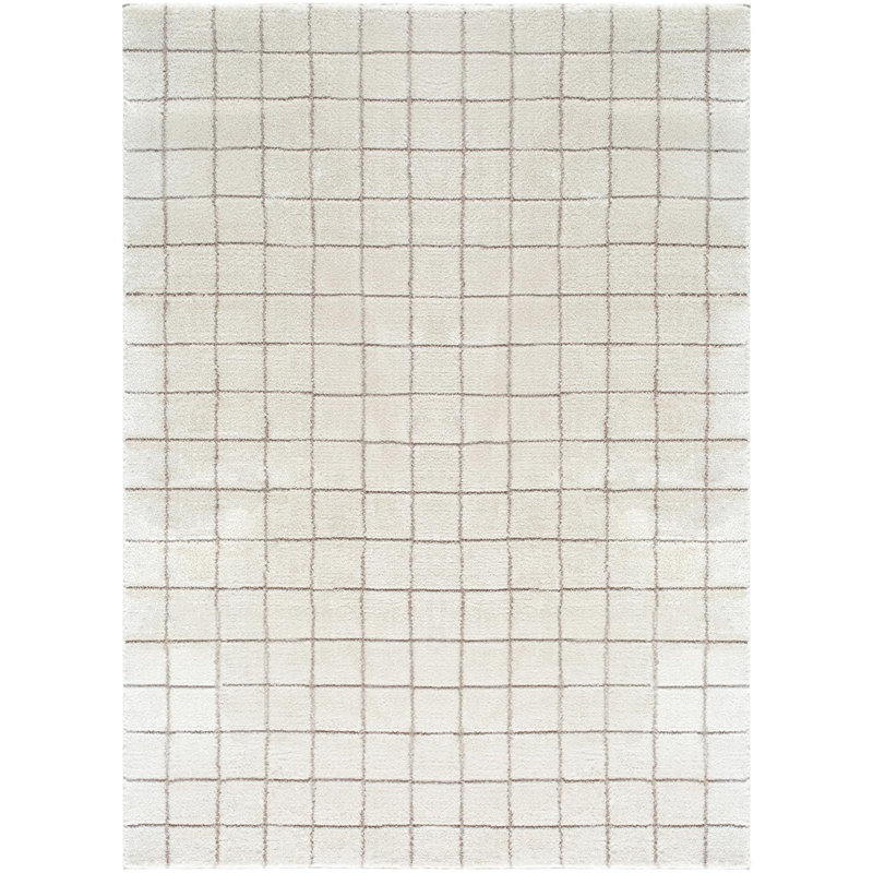 Tapis ivoire à poils longs Our PNW Home x Livabliss Boho Scandi, Rectangle 12 pi x 15 pi