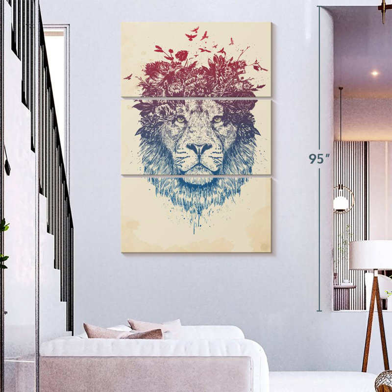 Brampt Floral Lion, 74" H x 48" W