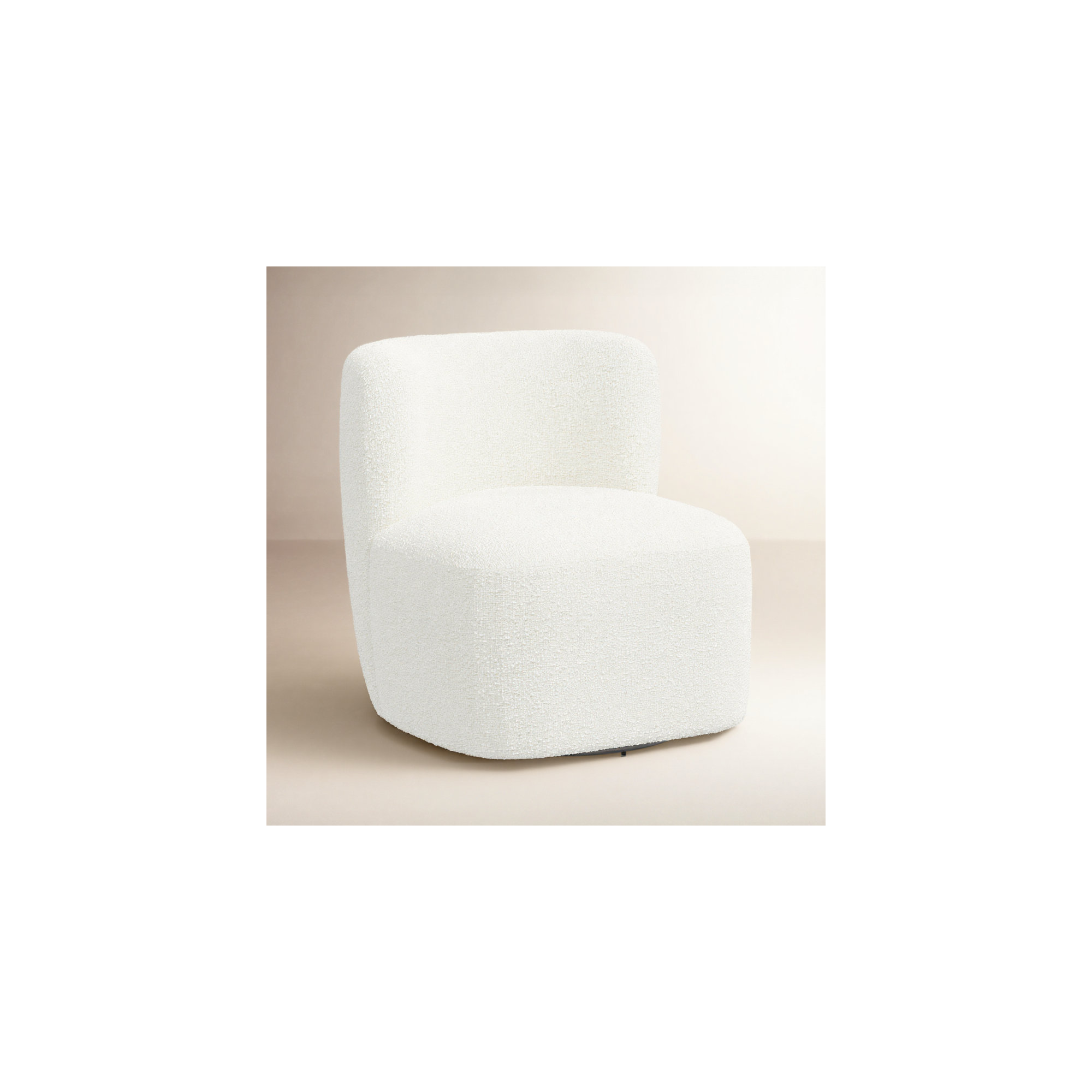 Mariza 28" W Swivel Lounge Chair, Classic Snow Boucle
