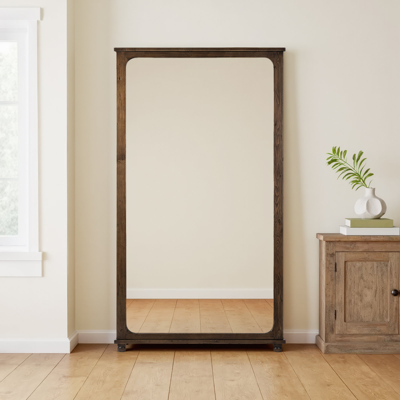 Orleans Floor Mirror, Aged Pine