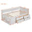 Lit de jour simple avec tiroirs et tablettes de rangement - Lit compact pour chambre à coucher et chambre d'enfant, blanc-118661114-118661115