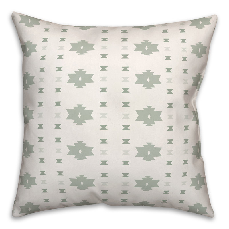 Housse et insert de coussin d'extérieur carré Southwest Shapes 7, Vert, 20 po x 20 po