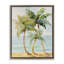 Tropical Palm Trees on Sand Brown Grain Framed Floater Canvas Wall Art by Lanie Loreth-884717625-887459240