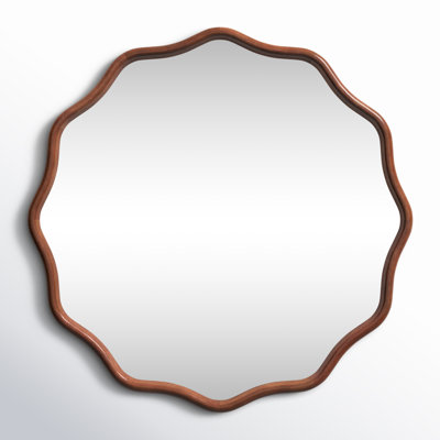 Solid Wood Scalloped Mirror