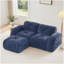 Canapé en forme de L sans os, tissu de velours doux, conception capitonnée, éponge haute densité 32D, aucun assemblage requis, conception ergonomique du bas, conception antidérapante, repose-pieds mobile pour les chambres à coucher, bleu-530829850