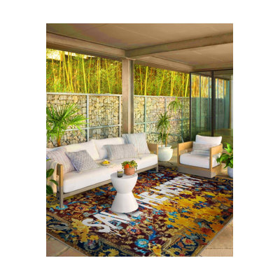 Written Collection Save The History Text Floral Patterned Modern Decorative Rug