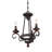Noble 3-Light Rustic Black Chandelier