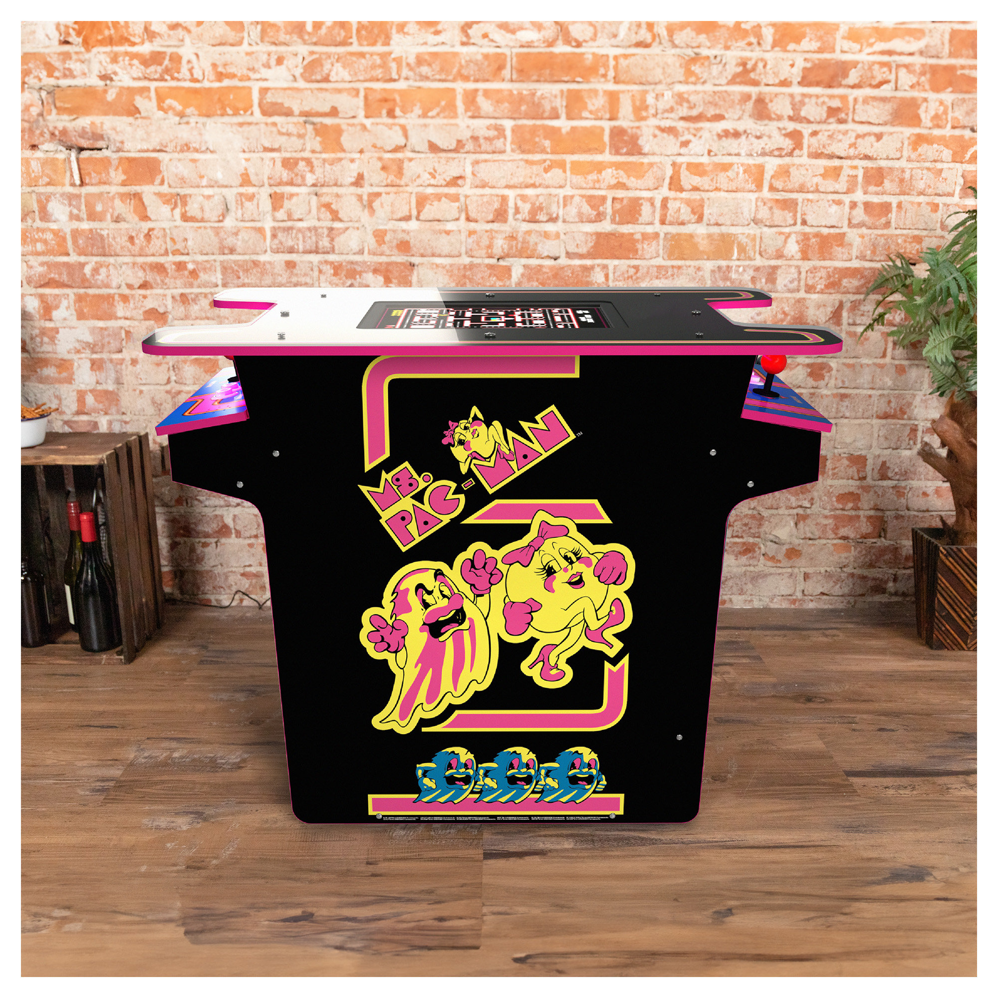 Arcade1up Ms. Pac-man Head-to-head Arcade Table With 12 Games, Multiplayer  Control Panel, And 17-inch Color Lcd Screen, Black Series Edition : Target