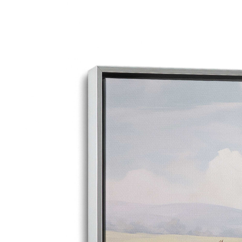 Impression sur toile Peaceful Farmhouse Meadow, Encadrement argenté, H 32,75 po x l 48,75 po x P 1,75 po