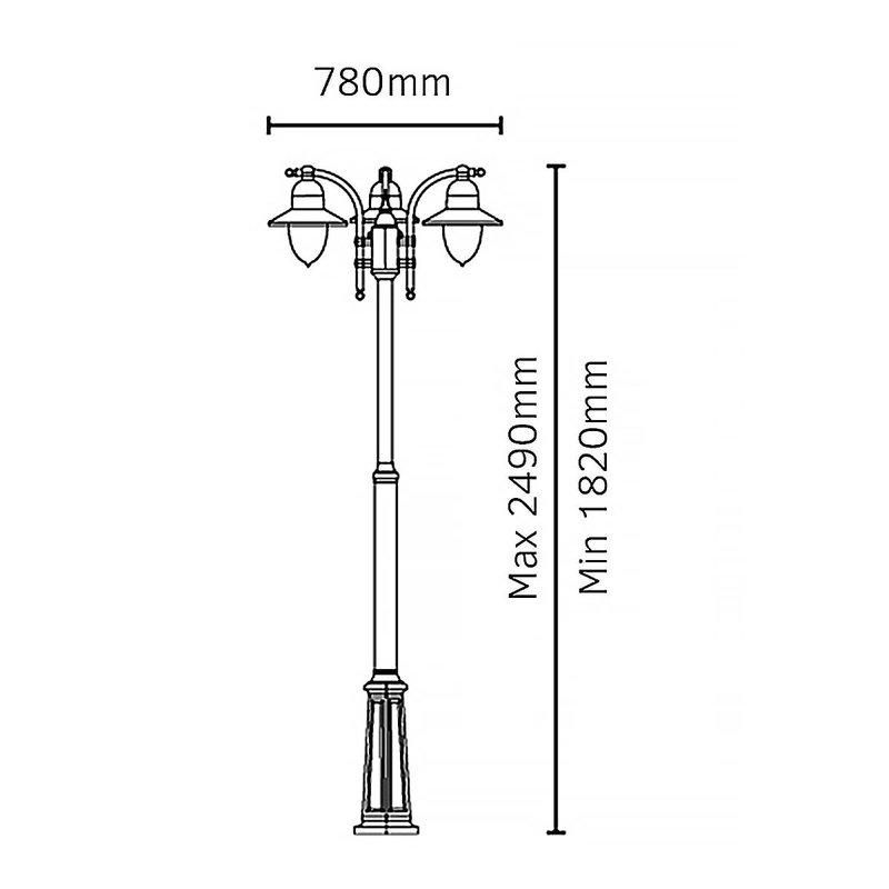 Wellman Lamp Post (Full), Black