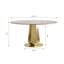Table de salle à manger peu encombrante, plateau en verre fumé, base en acier doré moderne pour la cuisine