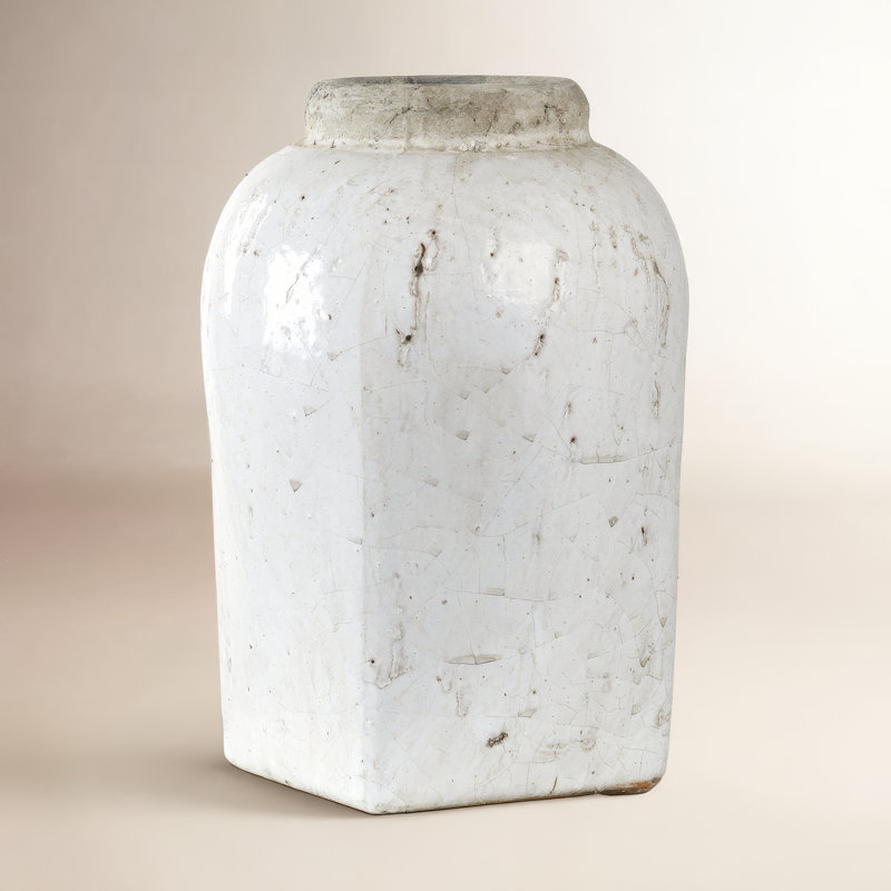 Stoneware Table Vase, 11" H x 7.5" W x 7.5" D