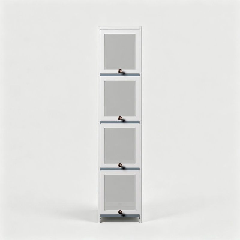 Vitrine H 55 "avec porte rabattable en acrylique, vitrine de rangement à 4 niveaux