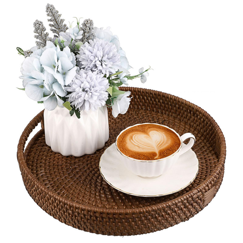 Plotinus Wicker Tray, Brown