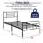 14'' Twin Bed Frame With Headboard, Metal Platform Bed With Heavy Duty Strong Support Slats, No Box Spring Needed And Easy Assembly, Black-1113041438