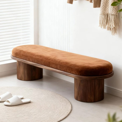 Banc rembourré caramel