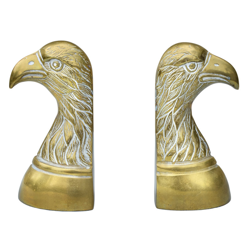 Handmade Americana Brass-Art Eagle Bookends- A Pair