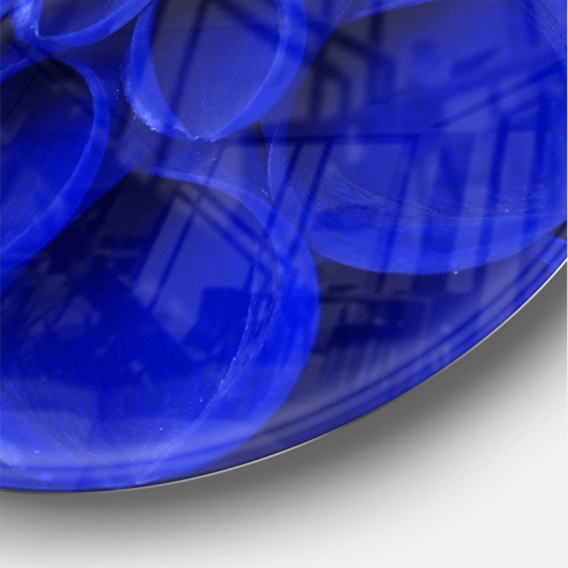 Abstract Blue Flower Design - Modern wall clock, Large